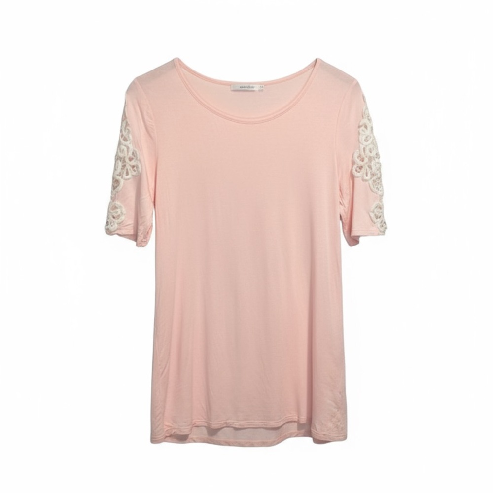 BomBom brand women’s lace sleeve pink tunic size medium